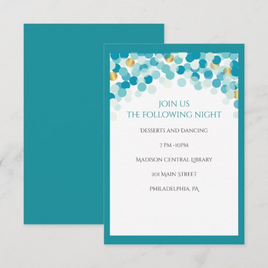 DANCER DOTS Bat Mitzvah Einladung (Vorne/Hinten)