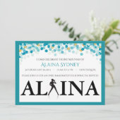 DANCER DOTS Bat Mitzvah Einladung (Stehend Vorderseite)