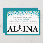 DANCER DOTS Bat Mitzvah Einladung (Vorne/Hinten)