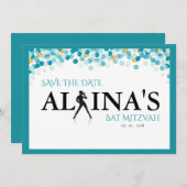 DANCER DOTS Bat Mitzvah Einladung (Vorne/Hinten)