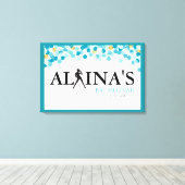 DANCER DOTS Bat Mitzvah Einladung Leinwanddruck (Insitu (Holzboden))