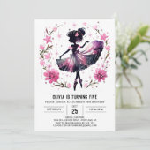 Dancer Editable Ballerina Birthday Einladung (Stehend Vorderseite)