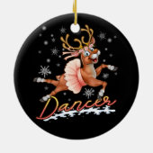 Dancer Frohe Weihnachtsfeier Rentier Deer Xmas Keramik Ornament (Hinten)