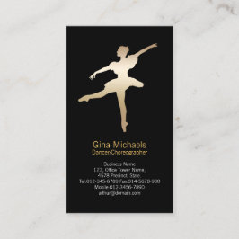 Dancer Gold Silhouette Dancer Business Card Visitenkarte