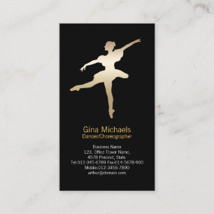 Dancer Gold Silhouette Dancer Business Card Visitenkarte