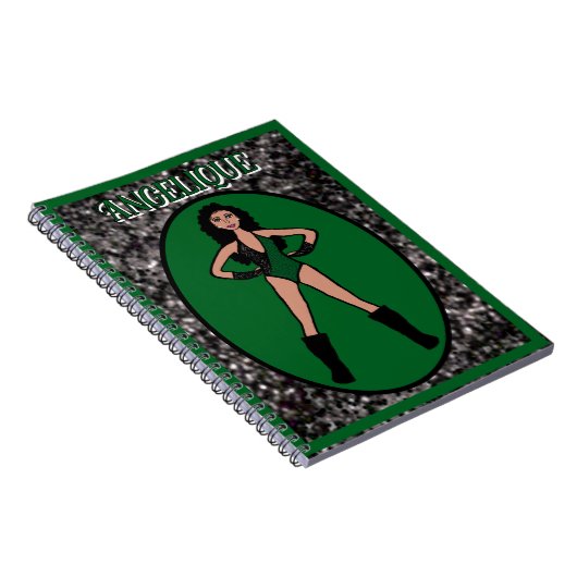 Dancer Green Black Notebook #2 Notizblock (Rechte Seite)