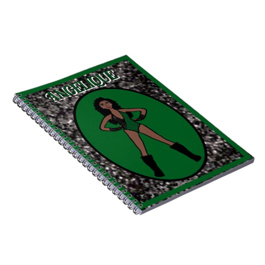 Dancer Green Black Notebook # Notizblock (Rechte Seite)