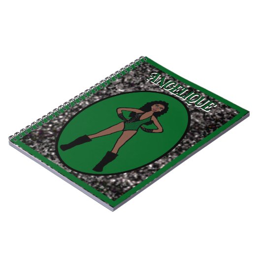 Dancer Green Black Notebook # Notizblock (Linke Seite)