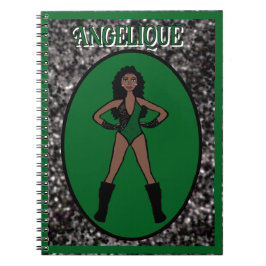 Dancer Green Black Notebook # Notizblock