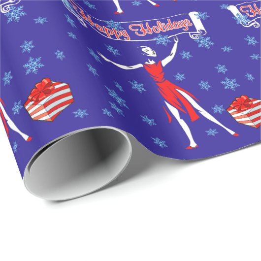 Dancer Happy Holidays Geschenkwrap Geschenkpapier (Rolleneckpunkt)