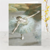 Dancer in Green von Edgar Degas Karte (Gelbe Blume)