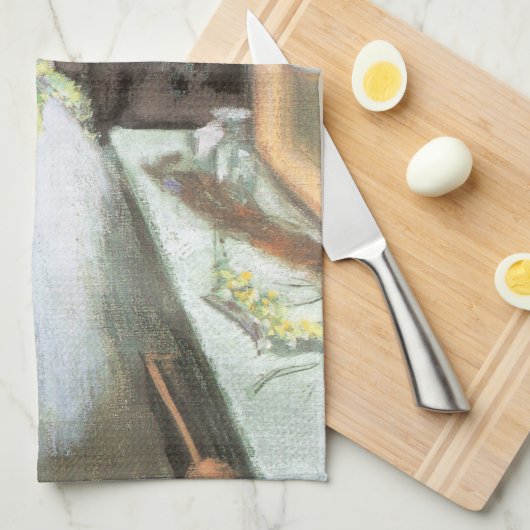 Dancer in ihrem Dressing Room von Edgar Degas Geschirrtuch (Viertel Falte)