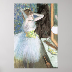 Dancer in ihrem Dressing Room von Edgar Degas Poster