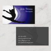 Dancer Jette Leap Silhouette Violet Business Card Visitenkarte (Vorne/Hinten)