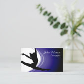 Dancer Jette Leap Silhouette Violet Business Card Visitenkarte (Stehend Vorderseite)