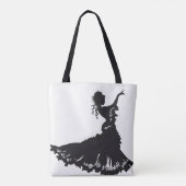 Dancer Lady Silhouette Tasche (Rückseite)