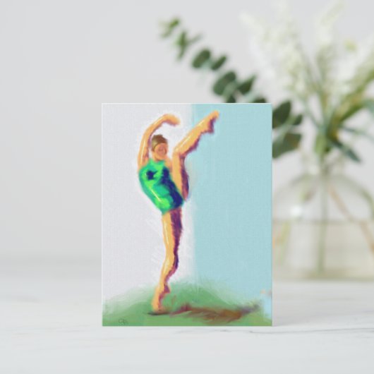 Dancer Leg Raised Art Postkarte (Stehend Vorderseite)