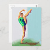 Dancer Leg Raised Art Postkarte (Vorne/Hinten)