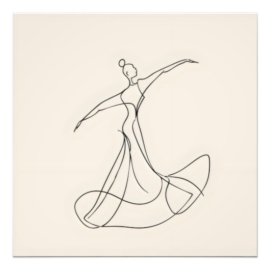 Dancer Line Art Fotodruck (Vorne)