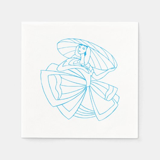 Dancer Line Art Napkins Serviette (Vorderseite)