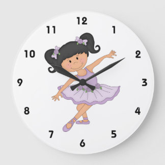 Dancer-Little Ballerina in Tutu Große Wanduhr