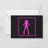 Dancer Majorette Notecard C ( Fuchsia Black ) Mitteilungskarte (Vorderseite)