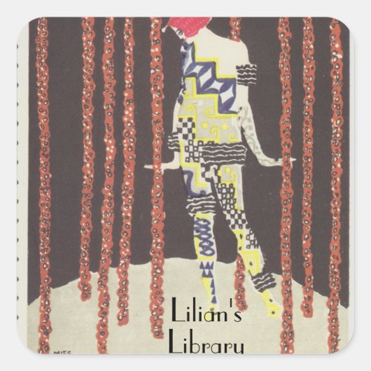 Dancer Miss Olga George von Koloman Moser Quadratischer Aufkleber (Vorderseite)