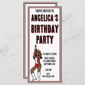 Dancer Party Einladung Red White #1 (Vorne/Hinten)