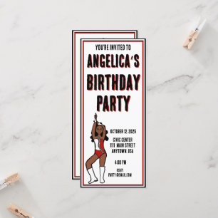 Dancer Party Einladung Red White #1