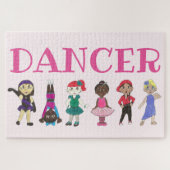DANCER Pink Ballerina Stach Tanzlehrer Puzzle (Horizontal)