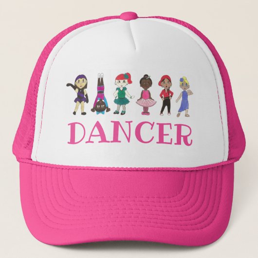 DANCER Pink Ballet Stich Jazz Lyrical Acro Teacher Truckerkappe (Vorderseite)
