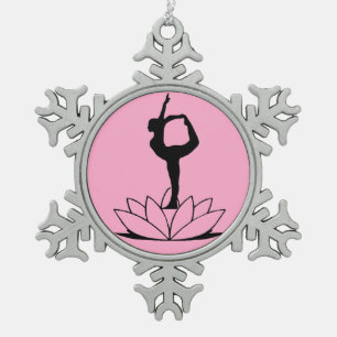 Dancer Pose - Yoga-Ornamente Schneeflocken Zinn-Ornament