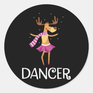 Dancer Prancer Weihnachtsfest Rentier Runder Aufkleber