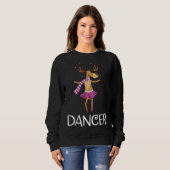 Dancer Prancer Weihnachtsfest Rentier Sweatshirt (Vorne ganz)