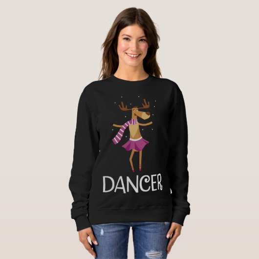 Dancer Prancer Weihnachtsfest Rentier Sweatshirt (Vorne ganz)