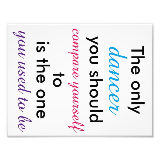 Dancer Quote 11"x8.5" Poster (Vorne)