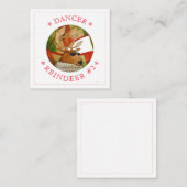 DANCER REINDEER 2,5" Square Flat Card Mitteilungskarte (Vorne/Hinten)
