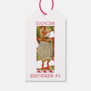DANCER REINDEER Geschenketiketten Geschenkanhänger