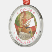 DANCER REINDEER Premium RUNDFUNK Ornament Aus Metall (Links)