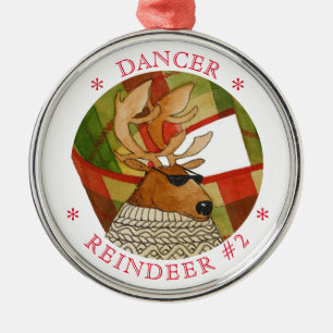 DANCER REINDEER Premium RUNDFUNK Ornament Aus Metall