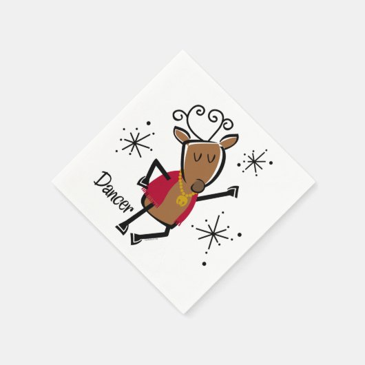 Dancer Reindeer Serviette (Ecke)