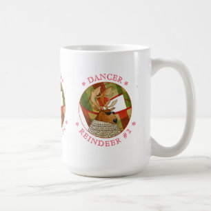 DANCER REINDEER Tall White Tasse