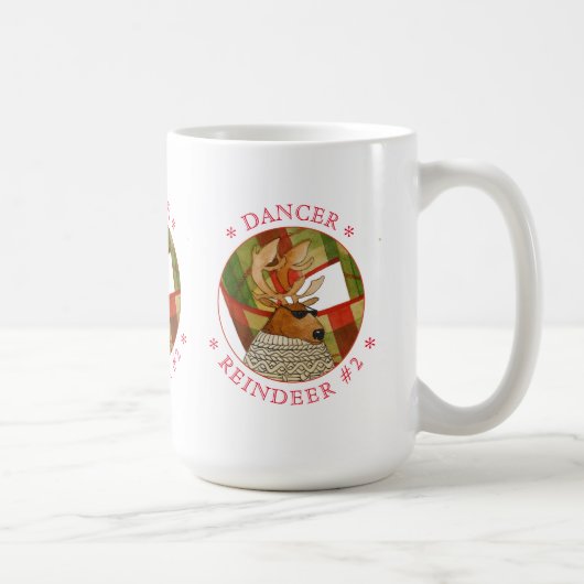 DANCER REINDEER Tall White Tasse (Rechts)