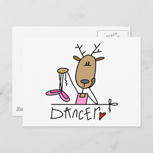 Dancer Rentier Tshirts und Geschenke Postkarte (Vorne/Hinten)