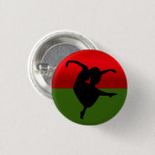 DANCER SILHOUETTE BLACK RED AND GREEN BUTTON (Vorne & Hinten)