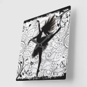 Dancer Square Wall Clock Quadratische Wanduhr (Winkel)