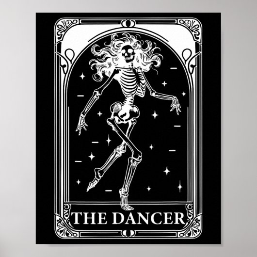 Dancer Tarot Card Skeleton Tanztochter Teache Poster (Vorne)