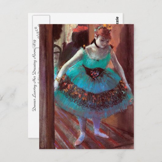 Dancer Verließ ihren Kleidersaal von Degas Postkarte (Vorne/Hinten)