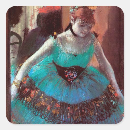 Dancer Verließ ihren Kleidersaal von Degas Quadratischer Aufkleber (Vorderseite)