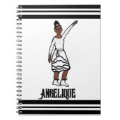Dancer White Ruffle Fringe Notebook #1 Notizblock (Vorderseite)